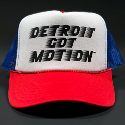 DETROIT GOT MOTION™ – TRUCKER HAT (Red, White & Blue)